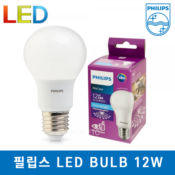 ETC,필립스 LED BULB 12W A60 백열램프 삼파장 대체 E26 전구 램프 조명